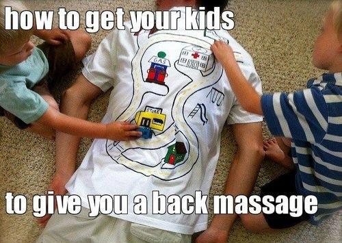 get your kids to give a back massage