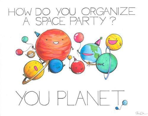  weltraumparty Witz Planet