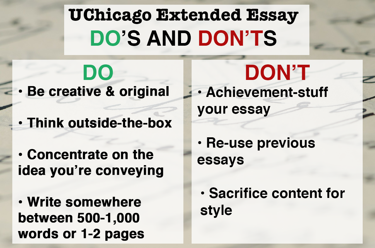 university of chicago essay requirements