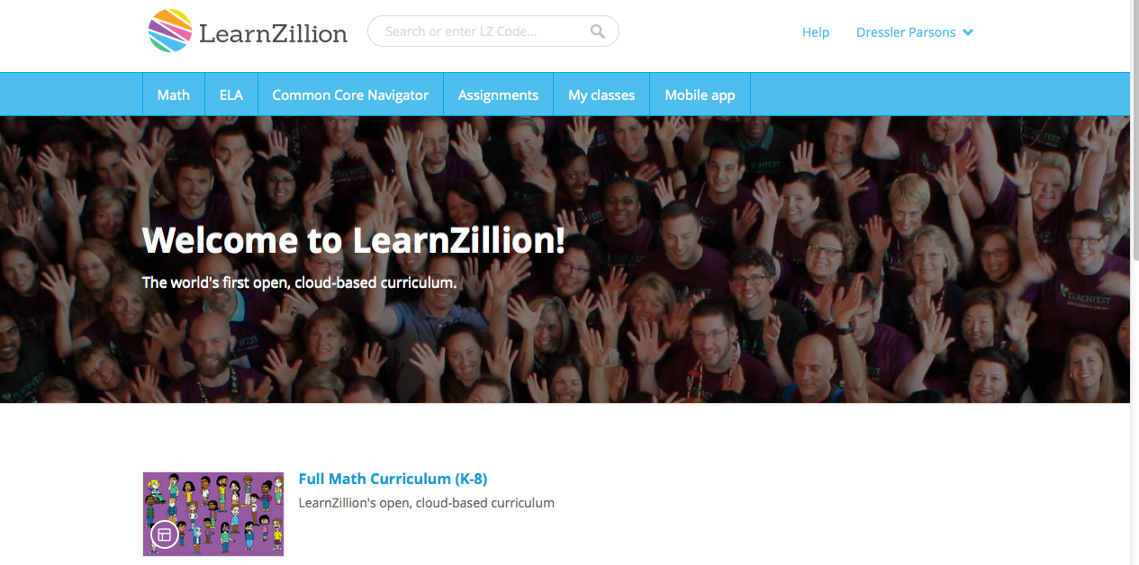 LearnZillion free 8th grade math lessons