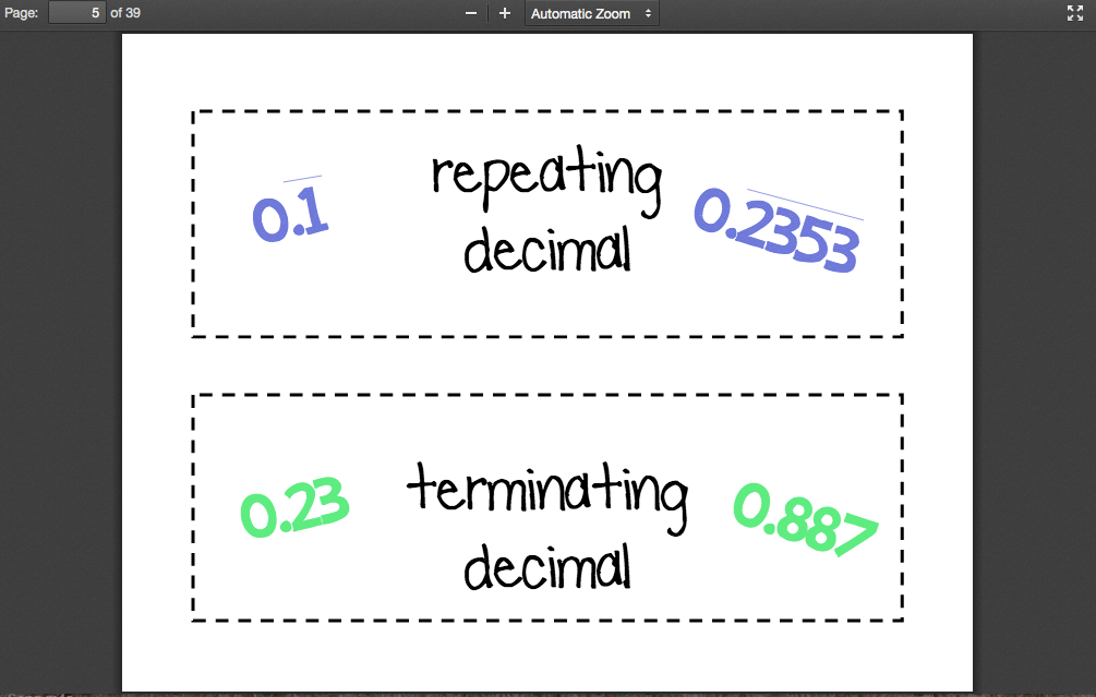 8th grade math vocabulary wall cards