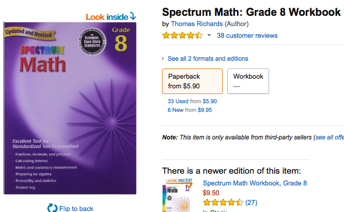 8th grade math workbook spectrum