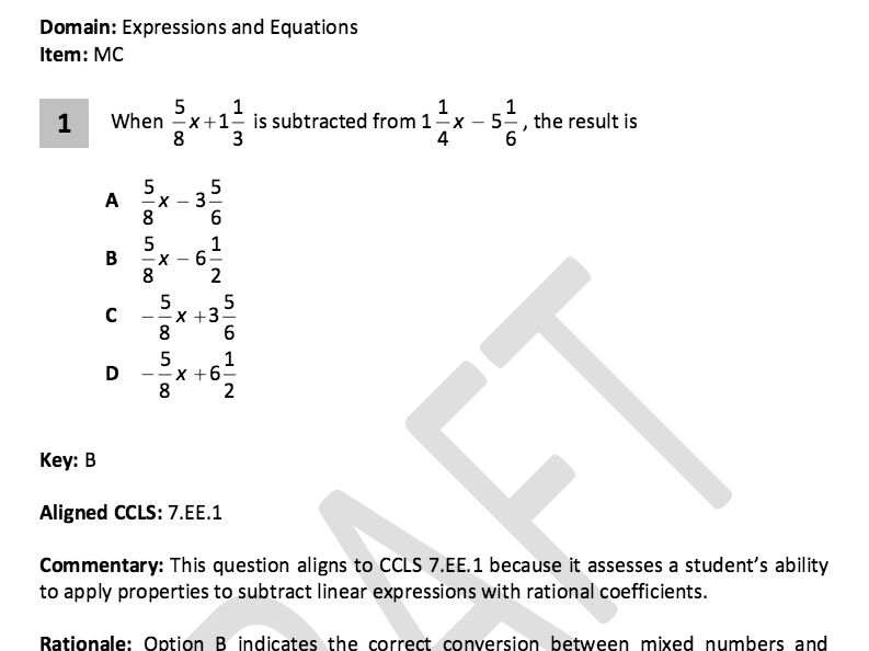 common core example problems for 7th graders