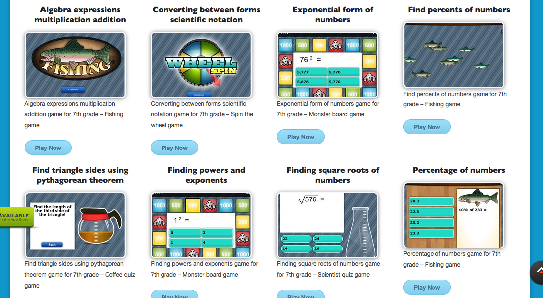 kids mathtv 7th grade math games