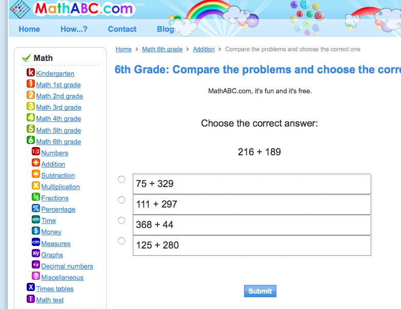 6th grade free online practice test