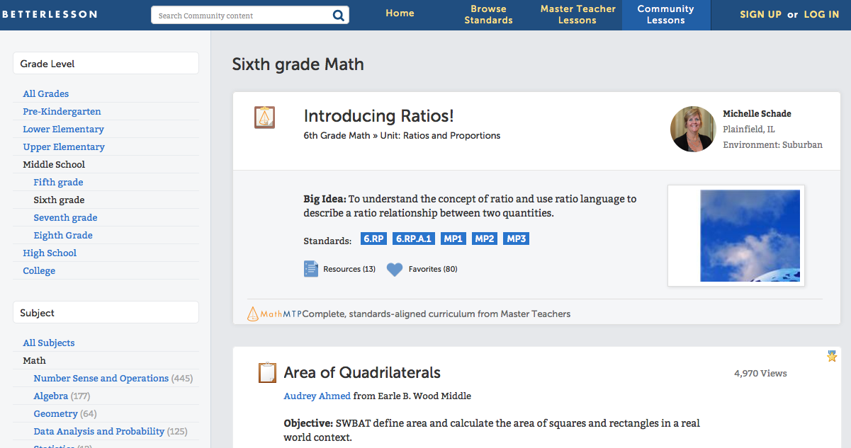 6th grade math lesson plans student-tutor better lesson