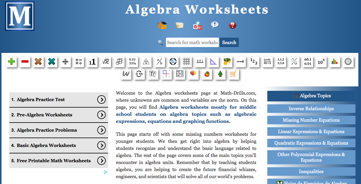 top 17 pre algebra worksheets free and printable