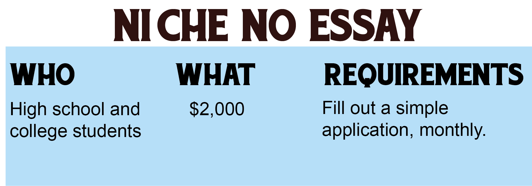 no essay grants