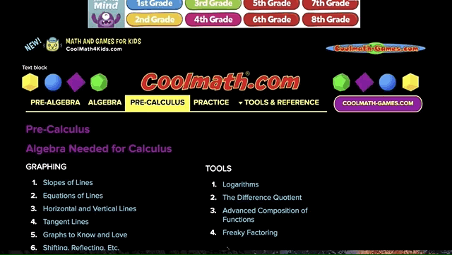 Cool Math - free online cool math lessons, cool math games & apps, fun math  activities, pre-algebra, algebra, precalculus