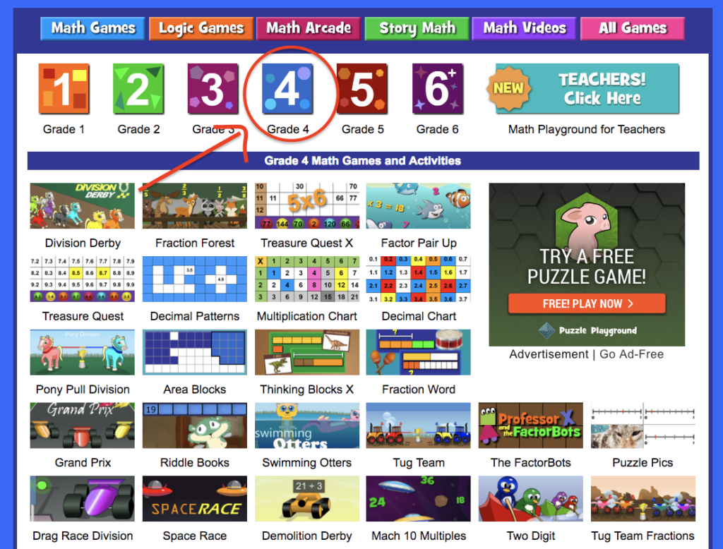 Math Playground em Jogos na Internet