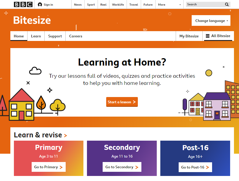 Learning Websites for Kids BBC Bitesize