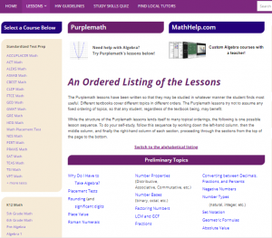 Purple Math Plus 15 Math Help Websites - Student-Tutor Education Blog
